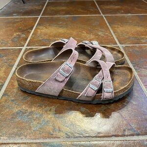Birkenstock Faded Purple Franca Sandals Nubuck Leather
